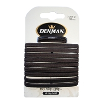 Denman Ponytail Bands in Brown 45mm - Pack of 10