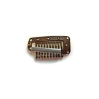 Brown Postiche Comb Clip Fastner (35 x 15mm)